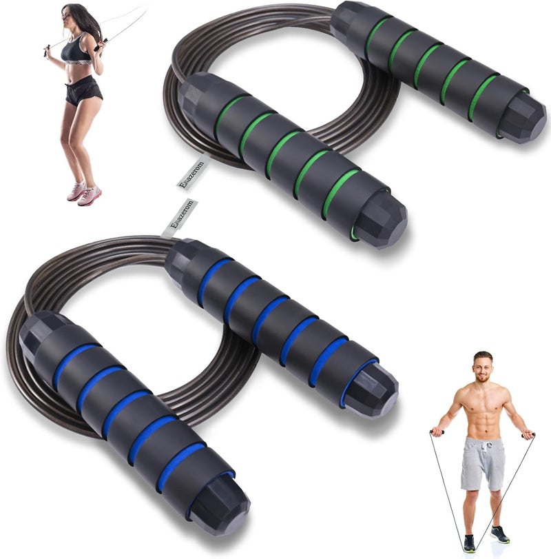 Emazerom Jump Rope for Women Men Kids, Adjustable Skipping Rope with Ball Bearings, Professional Jumping Rope with Foam Handles, Tangle-Free Rapid Speed Jump Ropes for Fitness Workout Boxing Exercise - Image 1
